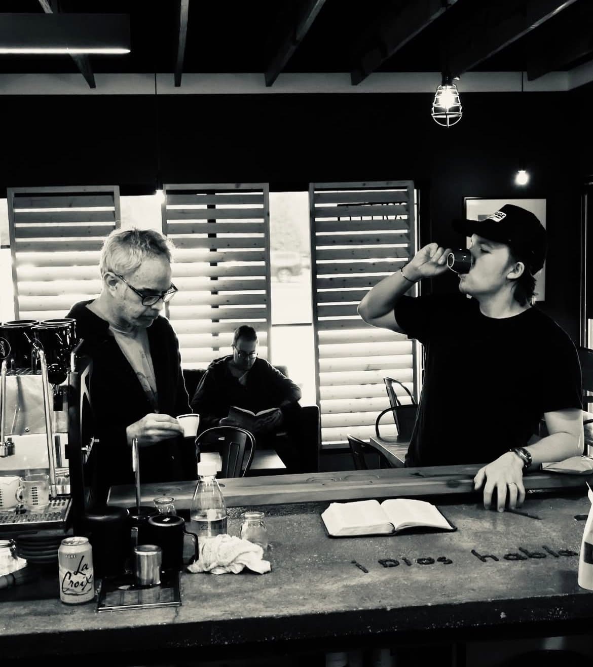 Community moment at the cafe